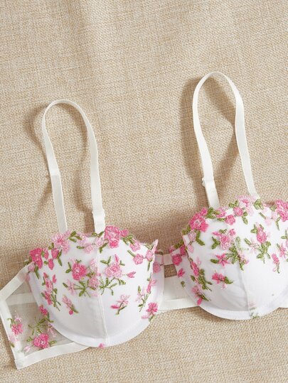 FloralLove Bloemen Geborduurde Underwire BH Slipje Lingerie Set Bridallingerie Bountiful Splendor Cozy Elegante view 4