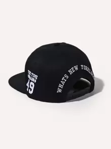 Letter Embroidery Baseball Cap - Black - View 3