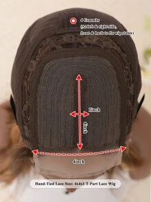 1pc 4*4*1 Lace Front Straight Human Hair Wig - Piano Color - View 5