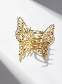 鏤空蝴蝶設計髮爪 - 金色 - 查看 4