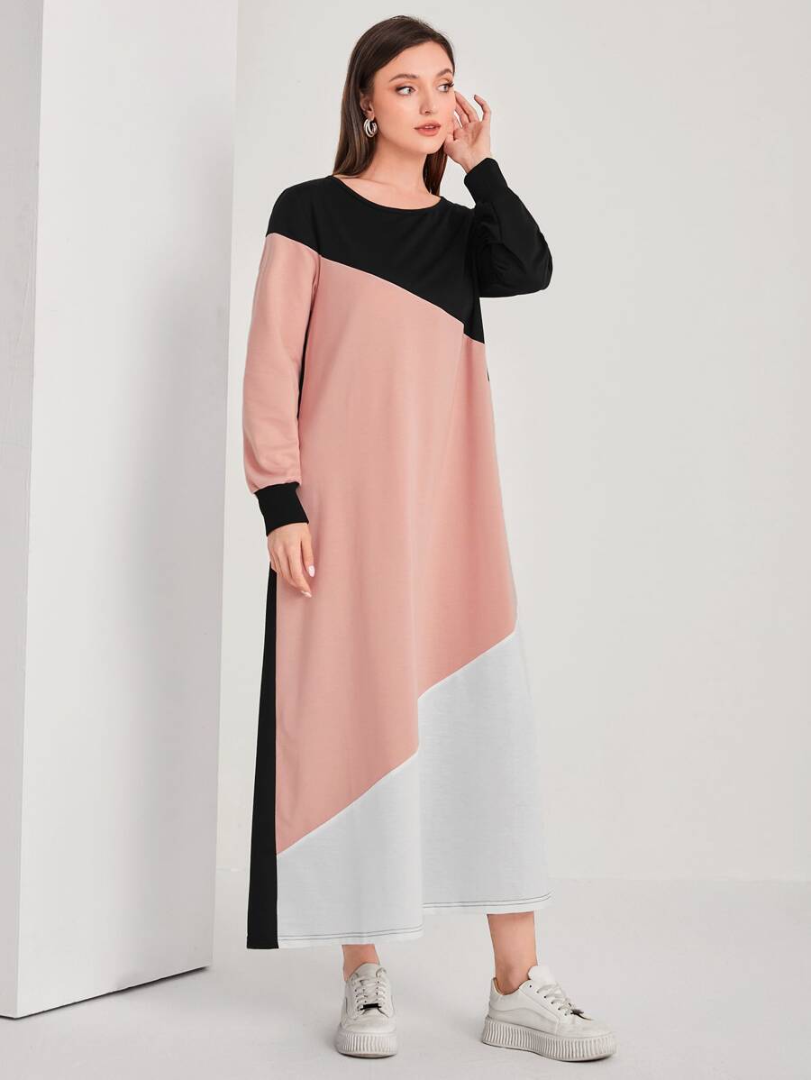 Mulvari Cut And Sew Sweatshirt Dress - Multicolor - View 1