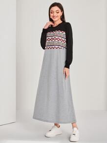 Mulvari Geo Print Sweatshirt Dress - Multicolor - View 5