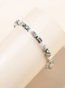 1 chiếc vòng tay pha lê vuông nhiều màu dành cho nữ, thích hợp để đeo hàng ngày - Nhiều màu - Xem 2