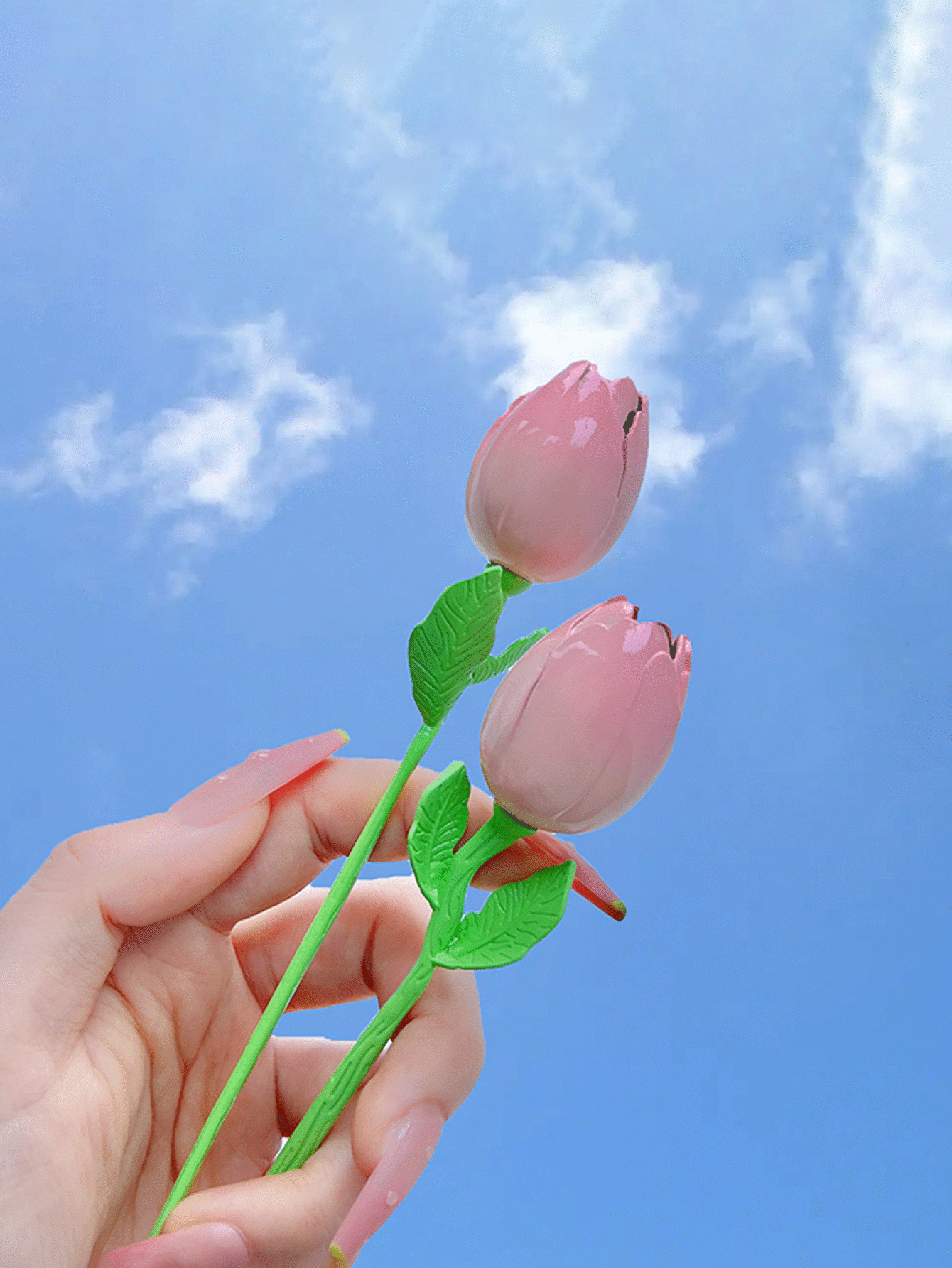 2 chiếc kẹp tóc thiết kế hoa tulip - Nhiều màu - Xem 2