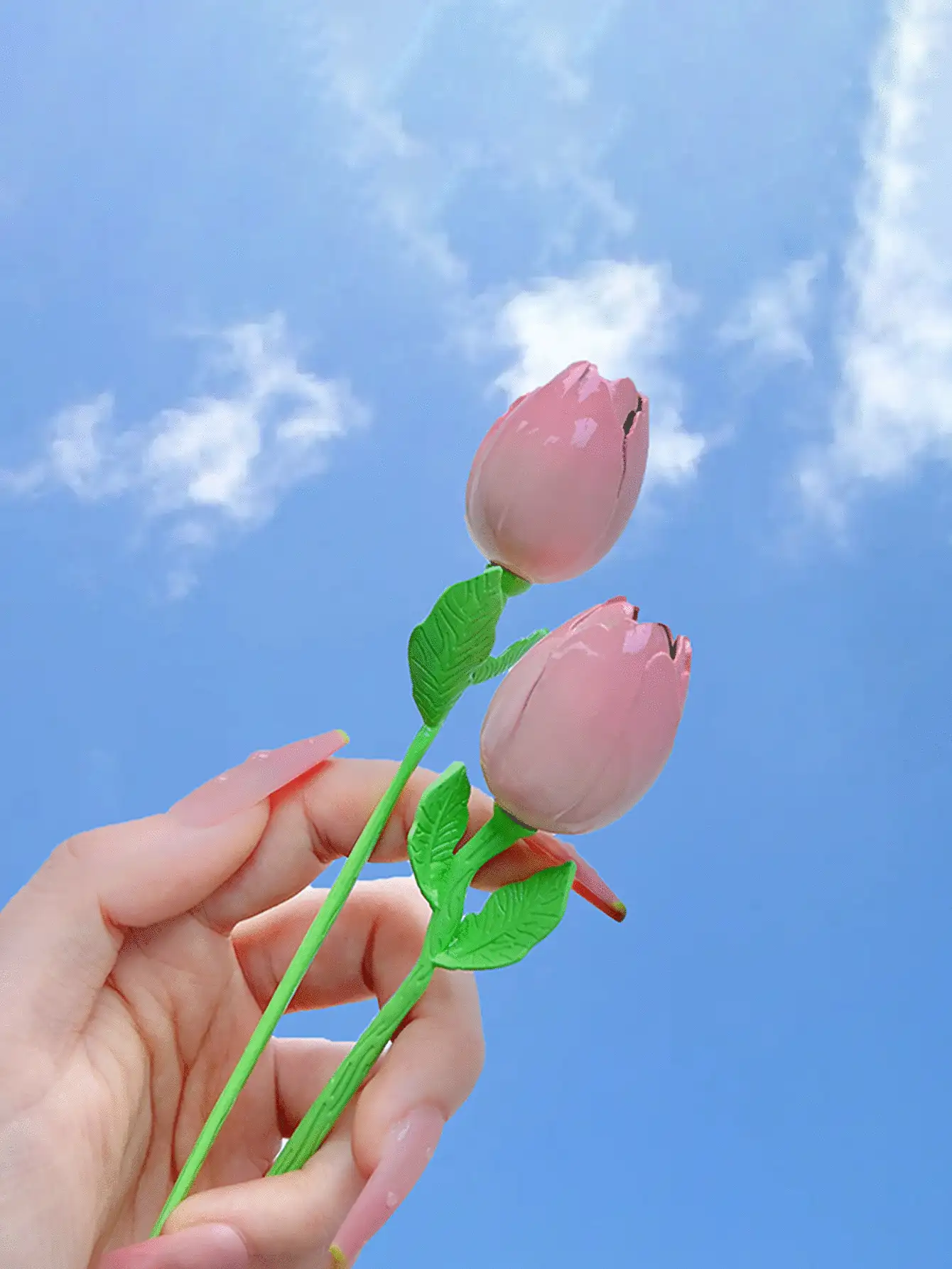 2pcs Tulip Design Hair Pin - Multicolor - View 2