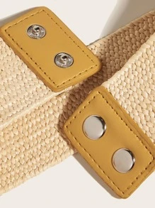 Thắt lưng rơm tối giản - Màu be - Xem 4