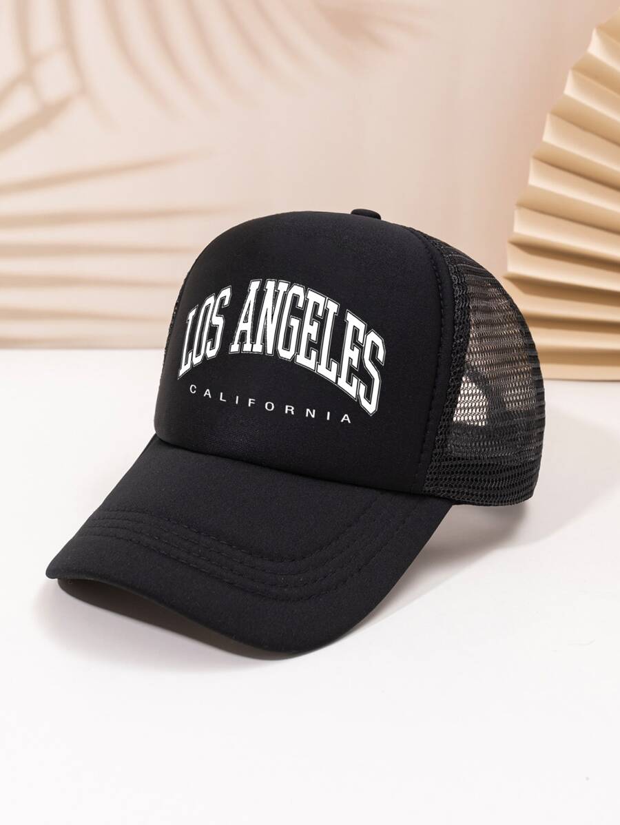 Men Letter Graphic Trucker Hat Street - Black - View 1