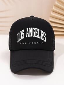 Men Letter Graphic Trucker Hat Street - Black - View 2
