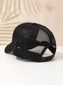 Men Letter Graphic Trucker Hat Casual - Black - View 3