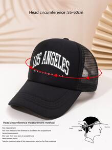 Men Letter Graphic Trucker Hat Street - Black - View 4