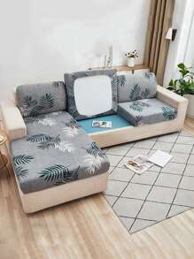 1 pieza Funda con patrón de planta de asiento de sofá - Multicolor - Ver 1