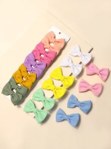 20入組小女童蝴蝶結裝飾髮夾 - 彩色 - 查看 3