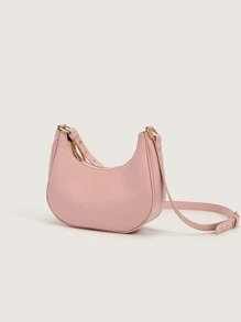 Túi vai màu trơn Có thể điều chỉnh được Đúng mốt - Hồng - Xem 6