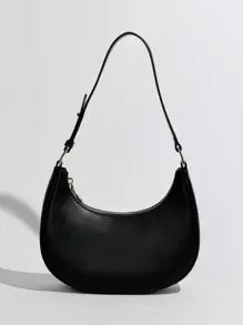 女士单肩包，简约百搭腋下包，纯色包，流浪包时尚新月单肩包，时尚腋下流浪包，女士休闲手提包和钱包，极简主义风格女包