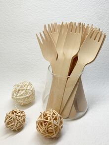 10pcs Wooden Disposable Fork - Apricot - View 4