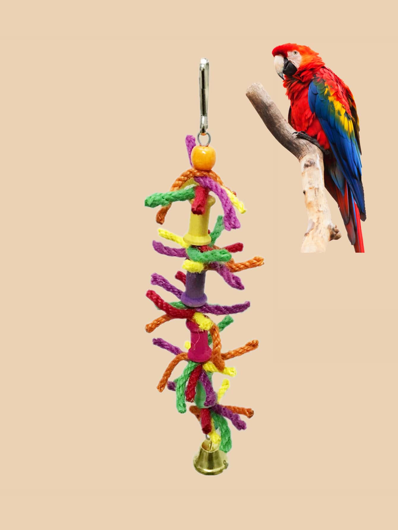 1pc Parrot Chew Toy Rope - Multicolor - View 1