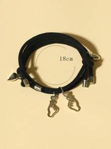 ATLVXJL 2 piezas Pulseras de pareja con encantos de corazón que brillan en la oscuridad - Multicolor - Ver 5