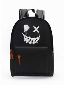 Glow-In-The-Dark Backpack, Astronaut Print Minimalist School Style Backpack, Large Capacity, Lightweight Convenient Casual Backpack, Suitable For Teenagers (Back To School Season) School Bags Halloween Bags Large Capacity Bag Halloween Accessories - Black - View 6