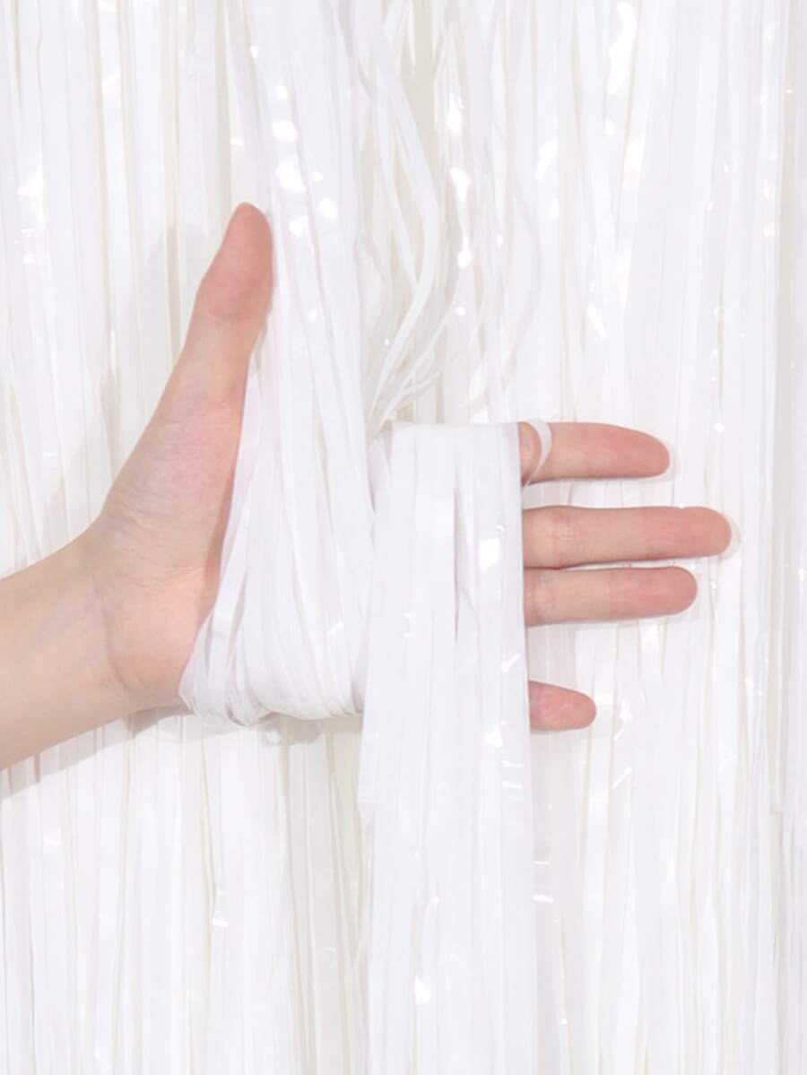 1pc Disposable TPE Party Decorative Tassel Curtain,Simple Tassel Curtain For Party Decoration - White - View 1