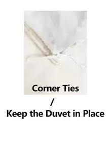 Embroidery Detail Duvet Cover Set Without Filler - White - View 7