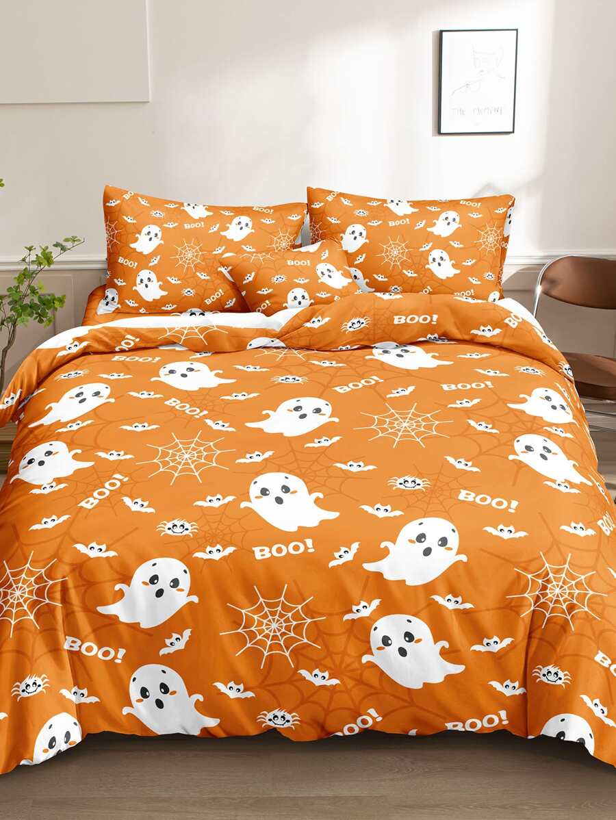 Set colcha sin relleno con patrón de Halloween - Multicolor - Ver 1