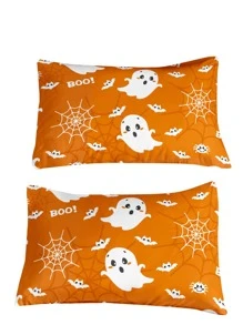 Set colcha sin relleno con patrón de Halloween - Multicolor - Ver 4