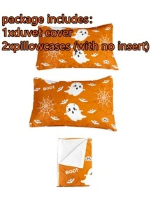 Set colcha sin relleno con patrón de Halloween - Multicolor - Ver 5