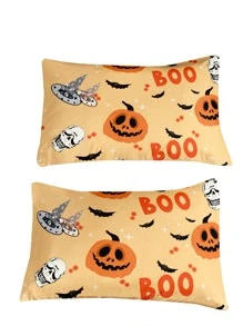 Halloween Pattern Duvet Cover Set Without Filler - Multicolor - View 3