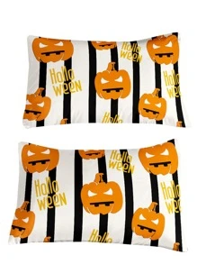 Set colcha sin relleno con patrón de Halloween - Multicolor - Ver 3