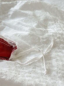 Seersucker Duvet Cover Set Without Filler - Red and White - View 6