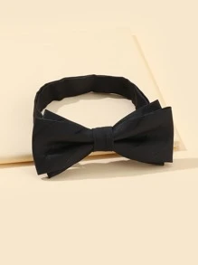 Men Solid Bow Tie - Black - View 2