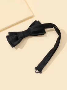 Men Solid Bow Tie - Black - View 3