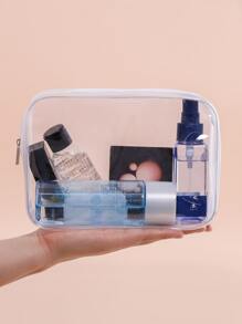 1 pieza Bolsa de tocador transparente, bolsa de maquillaje de viaje portátil con cremallera, bolsa organizadora transparente aprobada por TSA, bolsa de cosméticos de PVC, bolsa de almacenamiento de maquillaje, bolsa para brochas de maquillaje, organizador de artículos de tocador de viaje, regalos de artículos esenciales transparentes, accesorios con cremallera, bolsas de uñas, bolsa de maquillaje, organizador, almacenamiento, organizador de maquillaje, bolsas de maquillaje, organizador de maquillaje, bolsa de tocador, organizador de escritorio, bolsa de cosméticos, bolsa de maquillaje, bolsa de maquillaje, bolsa, tocador, bolsas de maquillaje, bolsa de maquillaje pequeña, bolsa de maquillaje, bolsa de cosméticos, gran capacidad, bolsa de maquillaje grande, regalos para mujeres, regalos de Navidad, ideas de regalo para mujeres - Blanco - Ver 8