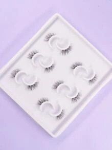 6 cặp lông mi giả dài hơn nửa chiều rộng - màu đen - Xem 2