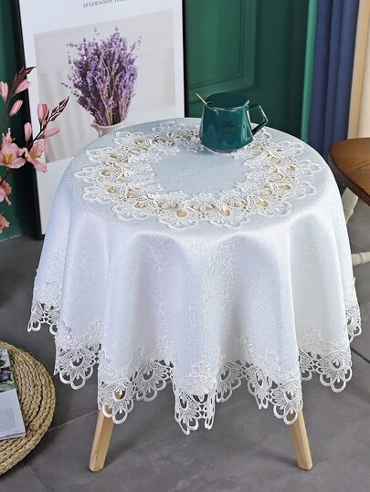 1 pieza Mantel con bordado floral