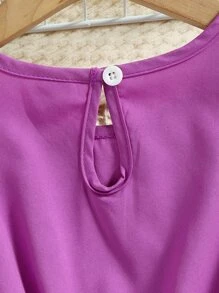 SHEIN Đầm bé gái Xù Hoa Ăn mặc đẹp - Màu tím - Xem 3