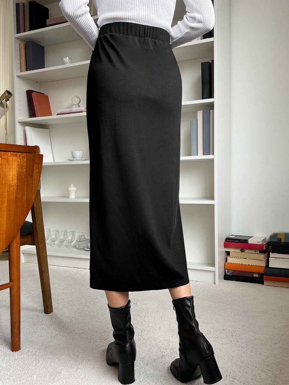 High Waist Split Thigh Skirt
