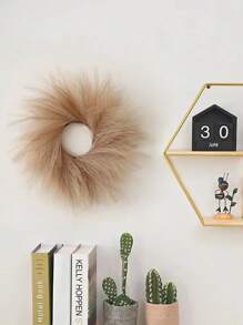 1 件人造蒲苇花环 12.6 英寸仿蒲苇花环装饰适用于家居波西米亚风墙壁装饰秋季装饰婚礼装饰、情人节、生日毕业礼物、秋季装饰、秋季 - 棕色 - 查看 3