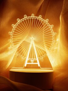 1pc Ferris Wheel Shaped Decoration Night Light, Plastic Creativity Night Light For Home Decor - Yellow - View 2