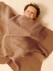 1入組嬰兒素色繈褓毯