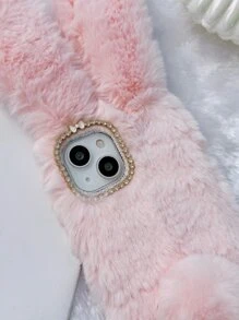 Fluffy Rabbit Design Phone Case - Pink - View 5