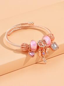 Vòng tay quyến rũ hình trái tim & chiếc lá - Nhiều màu - Xem 3