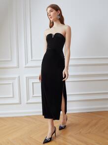 MOTF PREMIUM VELVET RHINESTONE FORMAL DRESS