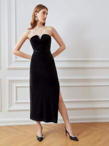 MOTF PREMIUM VELVET RHINESTONE FORMAL DRESS