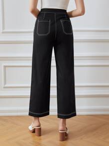 MOTF PREMIUM Pantalones punta superior ancho - Negro - Ver 3