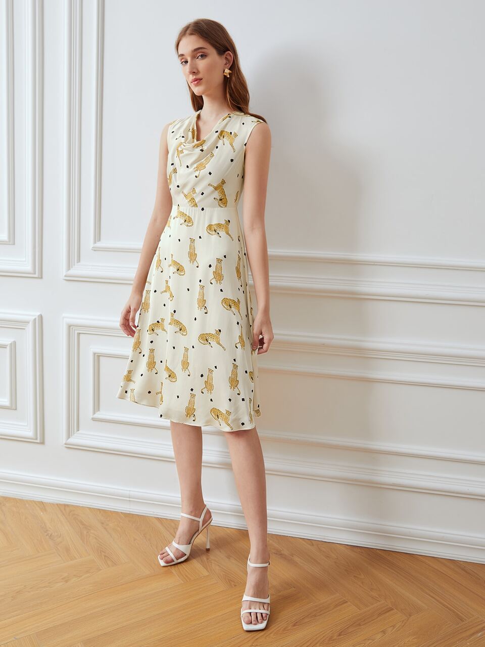VISCOSE COWL NECK DRESS