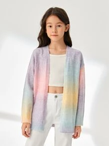 SHEIN 少女漸層落肩連帽外套 - 彩色 - 查看 1
