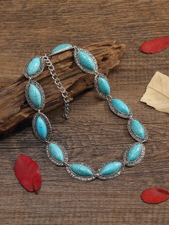 綠松石裝飾紋理質感項鍊