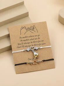2 piezas Pulsera magnética con diseño de latido del corazón en pareja, para San Valentín, mamá, madre, Día de la Madre, regalo