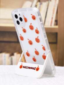 萬聖節南瓜圖案手機殼帶隱形支架 - 彩色 - 查看 1